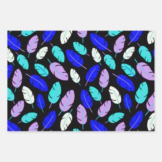 Farbiges Leaf-Muster Wrapping Paper Geschenkpapier Set (Vorderseite 3)