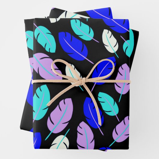 Farbiges Leaf-Muster Wrapping Paper Geschenkpapier Set (Beispiel)