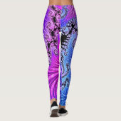 Farbiges, lebendiges Jewel Tone Funky Spiral Frakt Leggings (Rückseite)