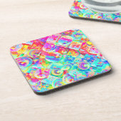 Farbiges, lebhaftes Abstraktionsmuster Getränkeuntersetzer (Linke Seite)