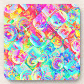Farbiges, lebhaftes Abstraktionsmuster Getränkeuntersetzer (Vorderseite)