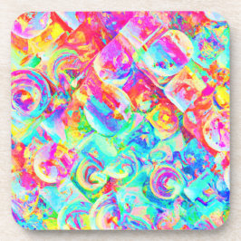 Farbiges, lebhaftes Abstraktionsmuster Getränkeuntersetzer
