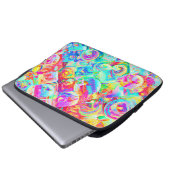 Farbiges, lebhaftes Abstraktionsmuster Laptopschutzhülle (Vorne Knopf)