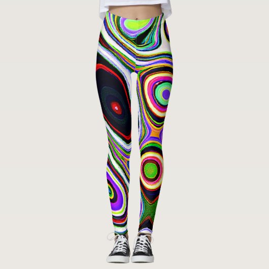 Farbiges, lebhaftes Abstraktionsmuster Leggings (Vorderseite)