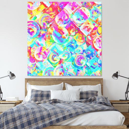 Farbiges, lebhaftes Abstraktionsmuster Leinwanddruck (Insitu (Schlafzimmer))