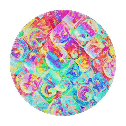 Farbiges, lebhaftes Abstraktionsmuster Schneidebrett (Vorderseite)