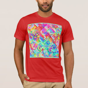 Farbiges, lebhaftes Abstraktionsmuster T-Shirt