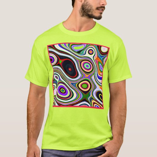 Farbiges, lebhaftes Abstraktionsmuster T-Shirt (Vorderseite)