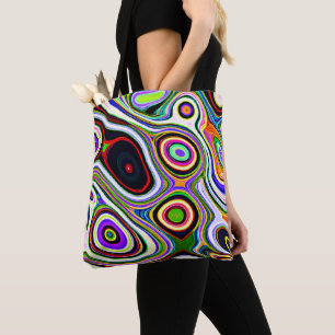 Farbiges, lebhaftes Abstraktionsmuster Tasche