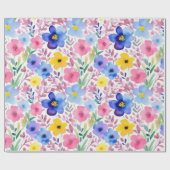 Farbiges, lebhaftes Blume-Muster Wrapping Paper Geschenkpapier (Flach)
