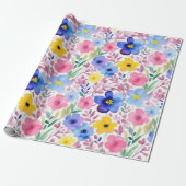Farbiges, lebhaftes Blume-Muster Wrapping Paper Geschenkpapier (Ungerollt)