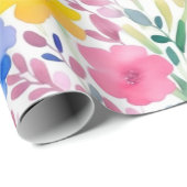 Farbiges, lebhaftes Blume-Muster Wrapping Paper Geschenkpapier (Rolleneckpunkt)