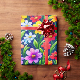 Farbiges, lebhaftes Blume-Umschlagpapier Geschenkpapier