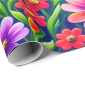 Farbiges, lebhaftes Blume-Umschlagpapier Geschenkpapier (Rolleneckpunkt)