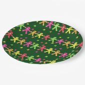 Farbiges Lebkuchenmuster Pappteller (Schrägansicht)