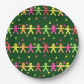 Farbiges Lebkuchenmuster Pappteller (Vorderseite)