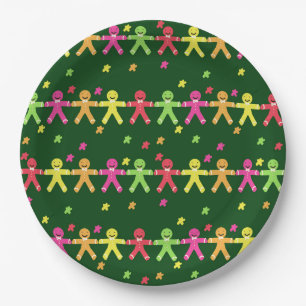 Farbiges Lebkuchenmuster Pappteller