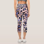Farbiges Leopard-Muster Capri Leggings (Rückseite)