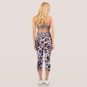 Farbiges Leopard-Muster Capri Leggings (Rückseite)