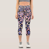 Farbiges Leopard-Muster Capri Leggings (Vorderseite)