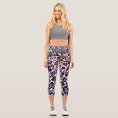 Farbiges Leopard-Muster Capri Leggings (Vorderseite)