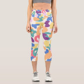Farbiges Leopard-Muster Capri Leggings (Vorderseite)