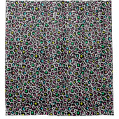 Farbiges Leopard-Muster Duschvorhang (Vorderseite)