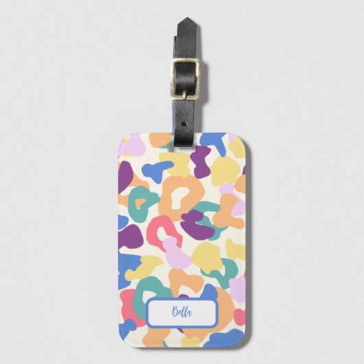 Farbiges Leopard-Muster Gepäckanhänger (Vorderseite Vertikal)