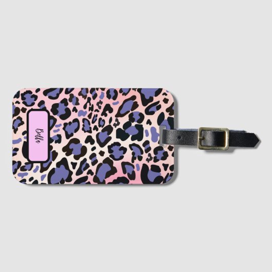 Farbiges Leopard-Muster Gepäckanhänger (Vorderseite (Horizontal))