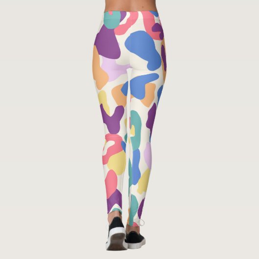 Farbiges Leopard-Muster Leggings (Rückseite)