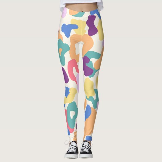 Farbiges Leopard-Muster Leggings (Vorderseite)