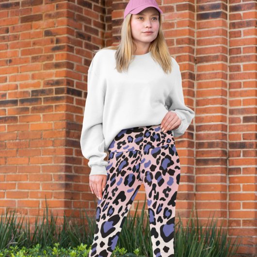 Farbiges Leopard-Muster Leggings