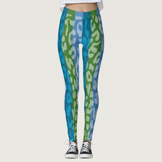 Farbiges Leopard-Skin-Muster #14 Leggings (Vorderseite)