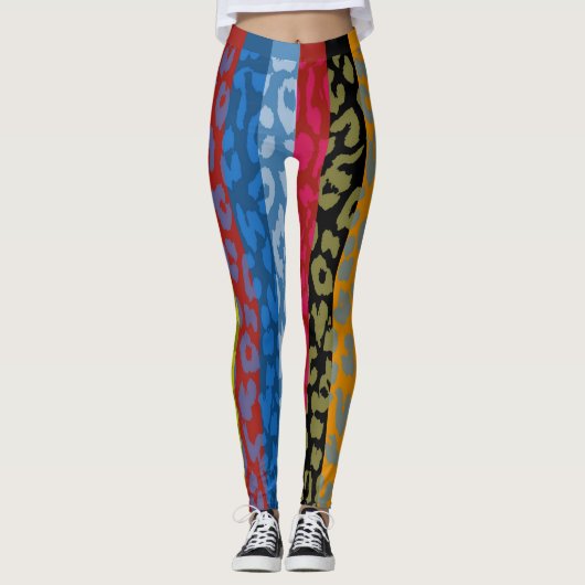Farbiges Leopard-Skin-Muster #17 Leggings (Vorderseite)