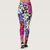 Farbiges Leopard-Skin-Muster #25 Leggings (Rückseite)