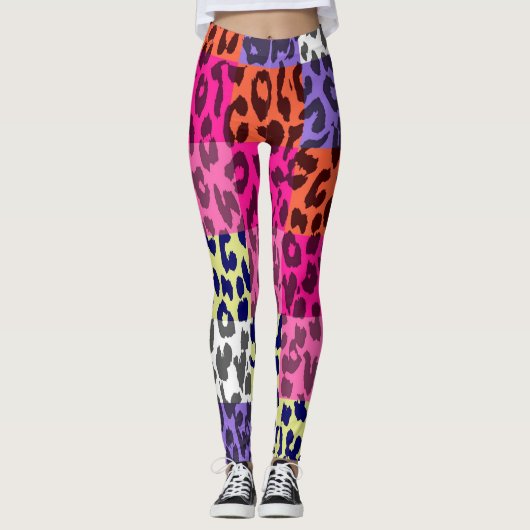 Farbiges Leopard-Skin-Muster #25 Leggings (Vorderseite)