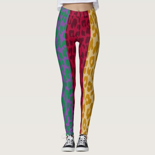 Farbiges Leopard-Skin-Muster #35 Leggings (Vorderseite)