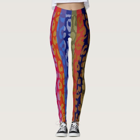 Farbiges Leopard-Skin-Muster #7 Leggings (Vorderseite)