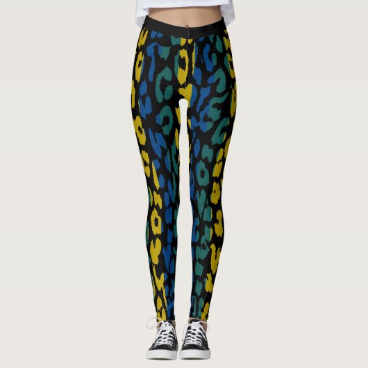 Farbiges Leopard-Skin-Muster #9 Leggings (Vorderseite)