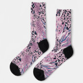 Farbiges Leopardenfell-Muster Socken (Linkes Detail)