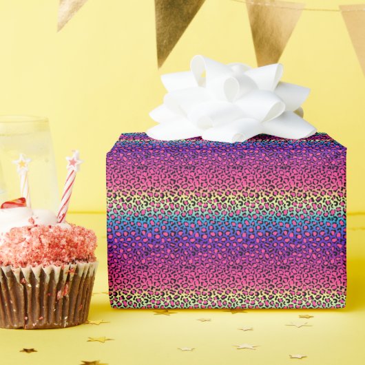 Farbiges Leopardenhautmuster Geschenkpapier (Geburtstagsparty)