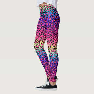 Farbiges Leopardenhautmuster Leggings