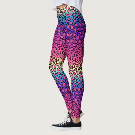 Farbiges Leopardenhautmuster Leggings (Links)