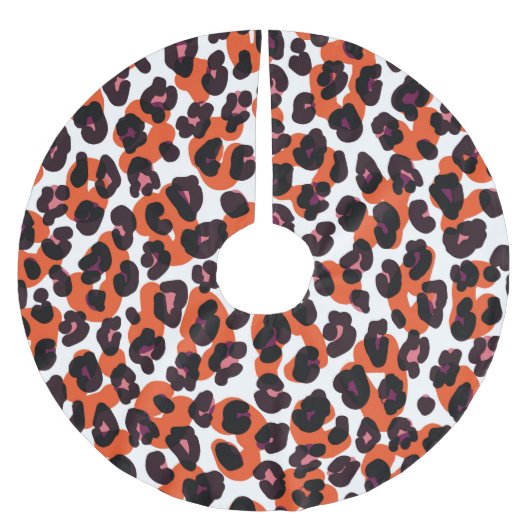 Farbiges Leopardenmuster: Nahtloses Design. Polyester Weihnachtsbaumdecke (Vorderseite)