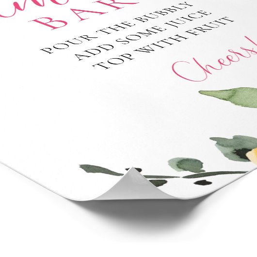 Farbiges, leuchtend blühendes Mimosa-Bar Poster (Ecke)