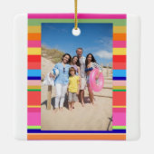 Farbiges Licht 4 Foto Moderne Weihnachten Keramikornament (Rückseite)