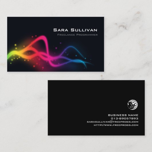 Farbiges Licht für Computerprogrammierer Visitenkarte (Vorne/Hinten)