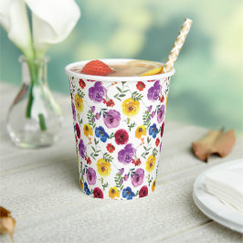 Farbiges Licht und kühne Aquarellfarben Pappbecher