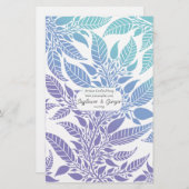 Farbiges Lila blaues Blattdesign Seifenspulpapier (Vorne/Hinten)