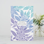 Farbiges Lila blaues Blattdesign Seifenspulpapier (Stehend Vorderseite)